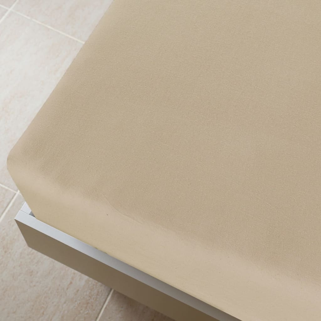 Hoeslakens jersey 2 st 100x200 cm katoen taupe Hoeslakens | Creëer jouw Trendy Thuis | Gratis bezorgd & Retour | Trendy.nl