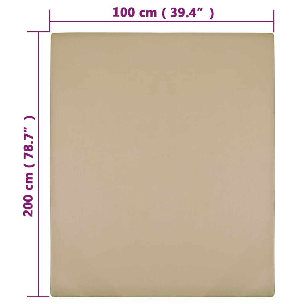 Hoeslakens jersey 2 st 100x200 cm katoen taupe Hoeslakens | Creëer jouw Trendy Thuis | Gratis bezorgd & Retour | Trendy.nl