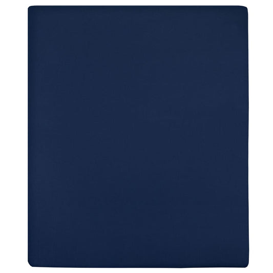 Hoeslaken jersey 90x200 cm katoen marineblauw