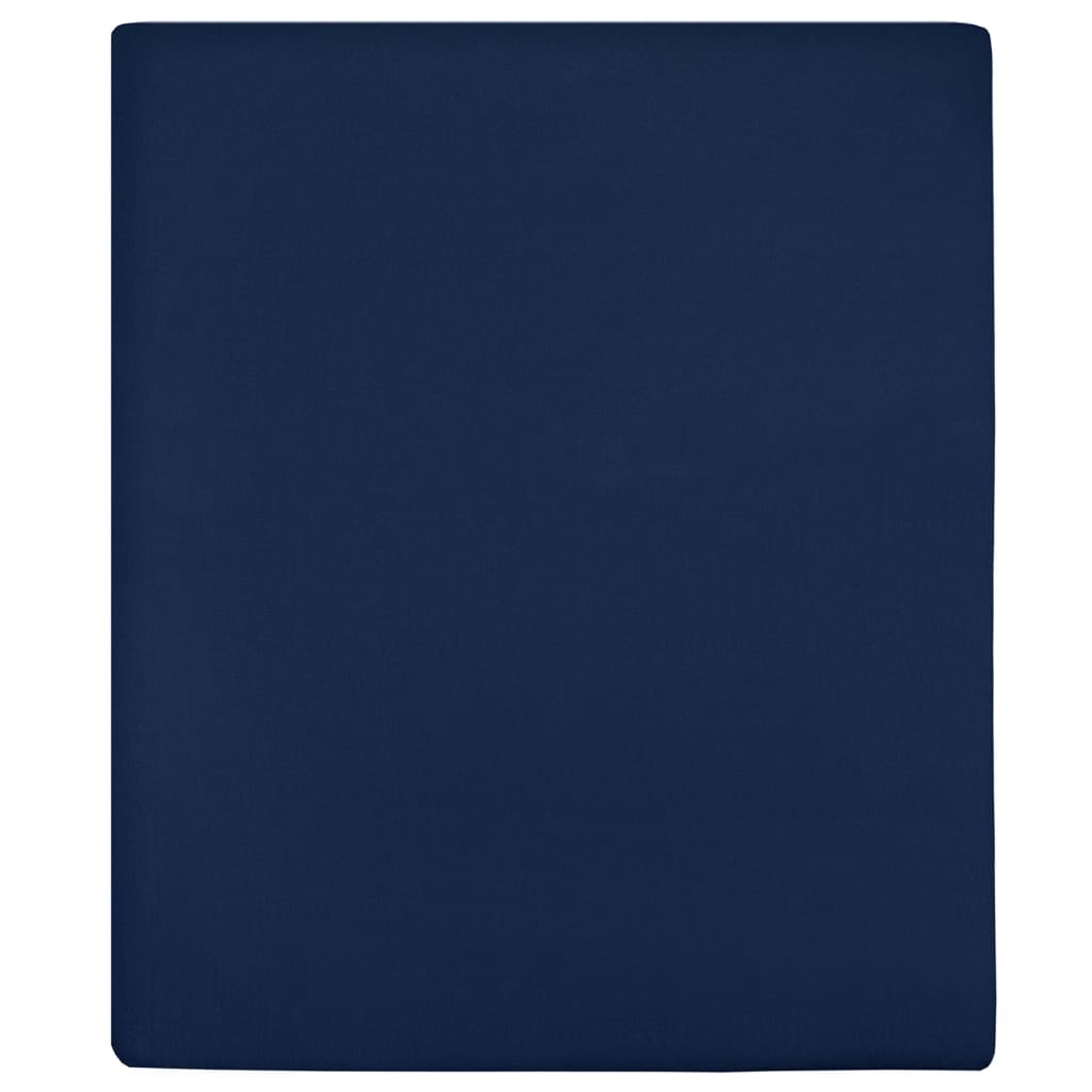 Hoeslakens 2 st jersey 90x200 cm katoen marineblauw