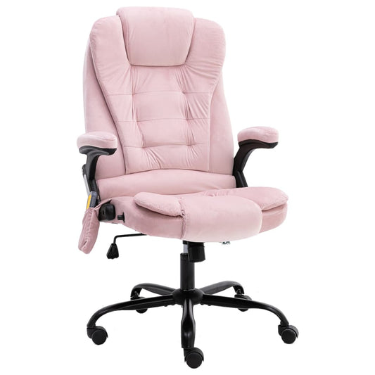 Massagekantoorstoel fluweel roze