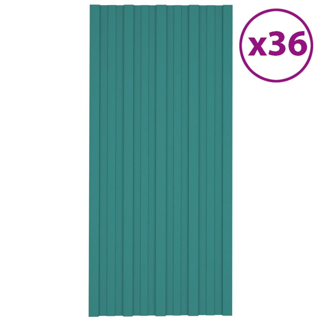 Dakpanelen 36 st 100x45 cm gegalvaniseerd staal groen Dakbedding | Creëer jouw Trendy Thuis | Gratis bezorgd & Retour | Trendy.nl