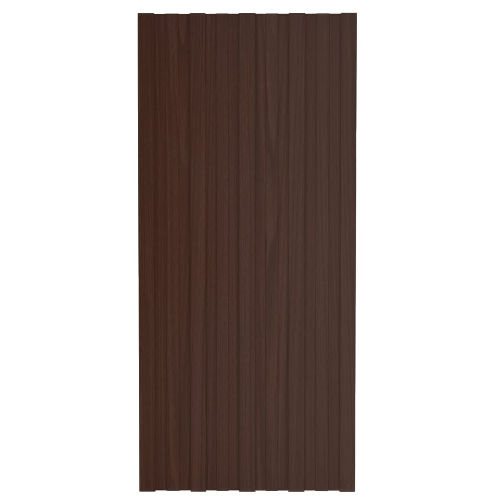 Dakpanelen 12 st 100x45 cm gegalvaniseerd staal bruin Dakbedding | Creëer jouw Trendy Thuis | Gratis bezorgd & Retour | Trendy.nl