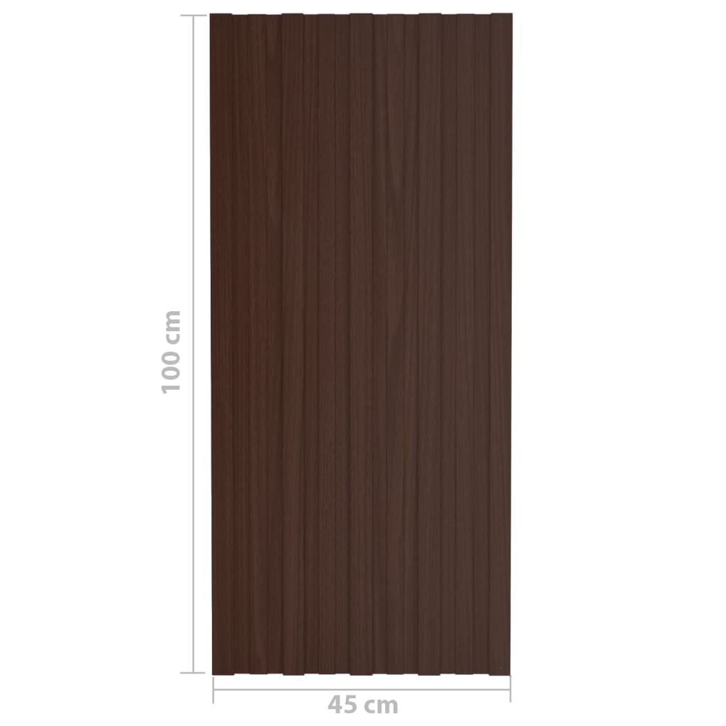 Dakpanelen 12 st 100x45 cm gegalvaniseerd staal bruin Dakbedding | Creëer jouw Trendy Thuis | Gratis bezorgd & Retour | Trendy.nl