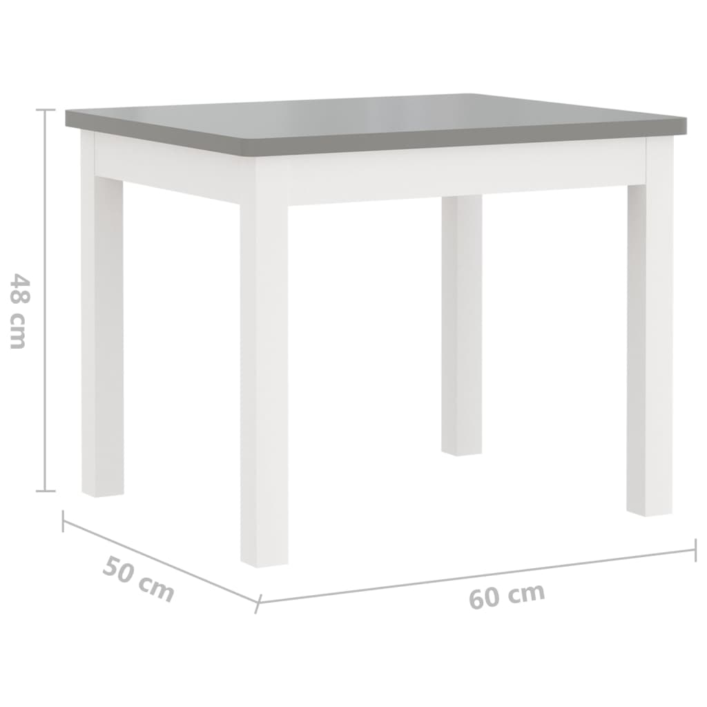 3-delige Kindertafel- en stoelenset MDF wit en grijs Meubelsets voor baby's & peuters | Creëer jouw Trendy Thuis | Gratis bezorgd & Retour | Trendy.nl