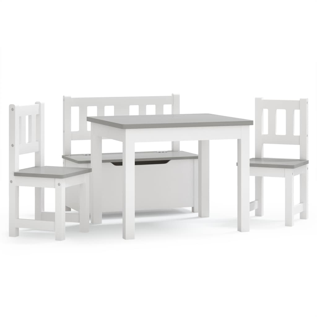 3-delige Kindertafel- en stoelenset MDF wit en grijs Meubelsets voor baby's & peuters | Creëer jouw Trendy Thuis | Gratis bezorgd & Retour | Trendy.nl