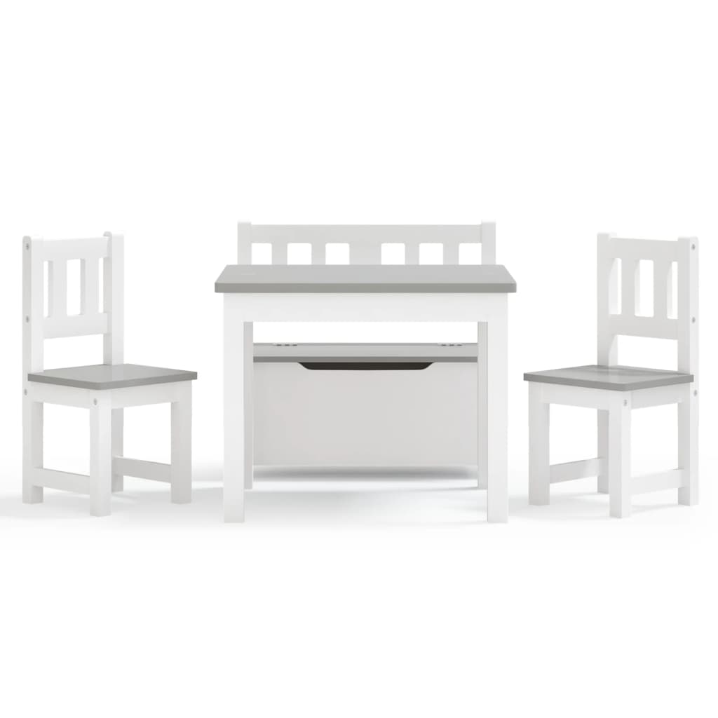 3-delige Kindertafel- en stoelenset MDF wit en grijs Meubelsets voor baby's & peuters | Creëer jouw Trendy Thuis | Gratis bezorgd & Retour | Trendy.nl