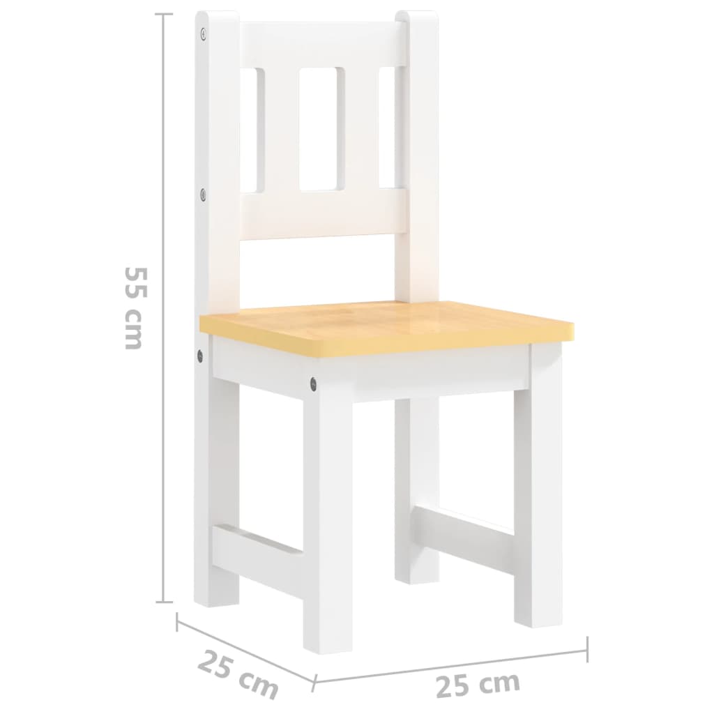 4-delige Kindertafel- en stoelenset MDF wit en beige Meubelsets voor baby's & peuters | Creëer jouw Trendy Thuis | Gratis bezorgd & Retour | Trendy.nl