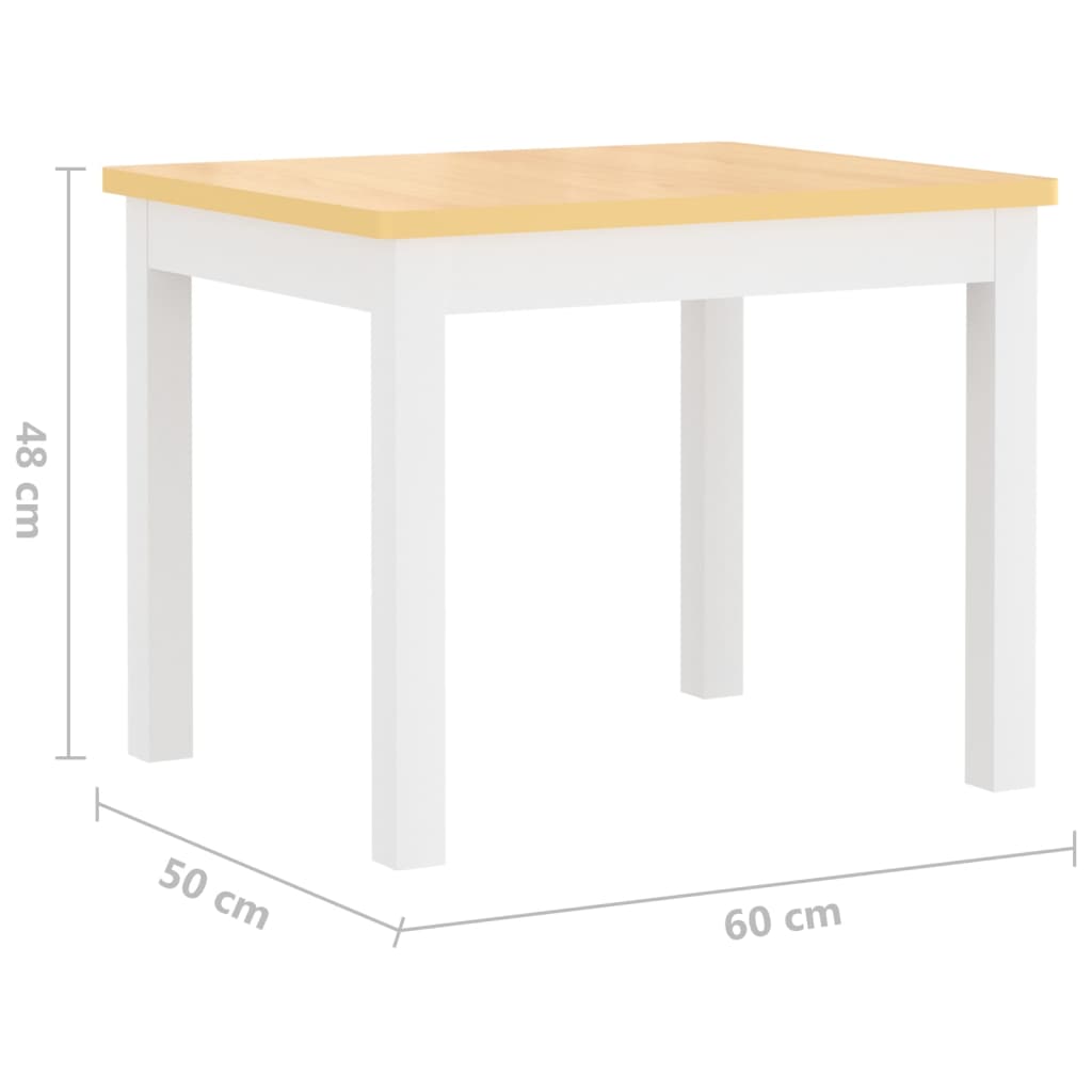 4-delige Kindertafel- en stoelenset MDF wit en beige Meubelsets voor baby's & peuters | Creëer jouw Trendy Thuis | Gratis bezorgd & Retour | Trendy.nl