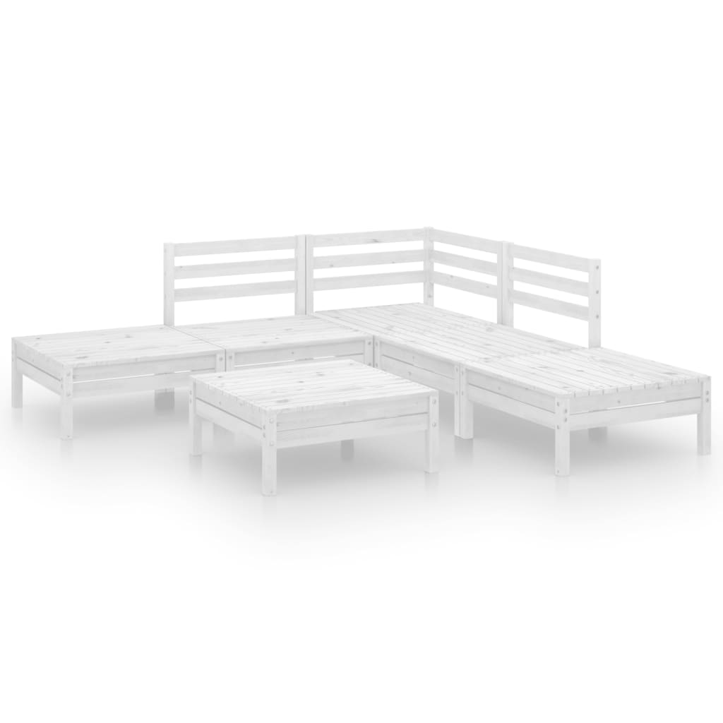 6-delige Loungeset massief grenenhout wit Tuinsets | Creëer jouw Trendy Thuis | Gratis bezorgd & Retour | Trendy.nl