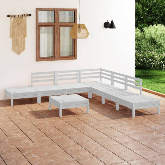 8-delige Loungeset massief grenenhout wit Tuinsets | Creëer jouw Trendy Thuis | Gratis bezorgd & Retour | Trendy.nl