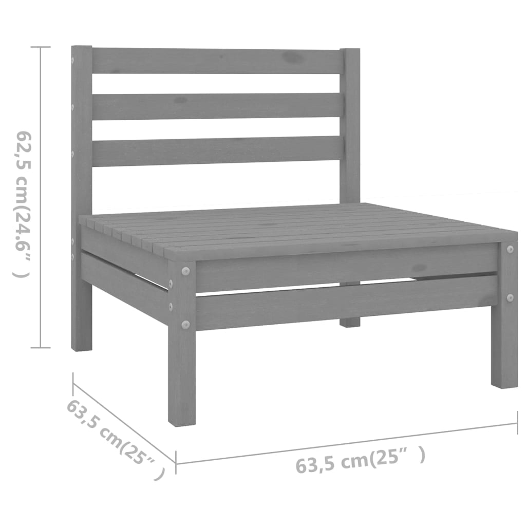 5-delige Loungeset massief grenenhout grijs Tuinsets | Creëer jouw Trendy Thuis | Gratis bezorgd & Retour | Trendy.nl