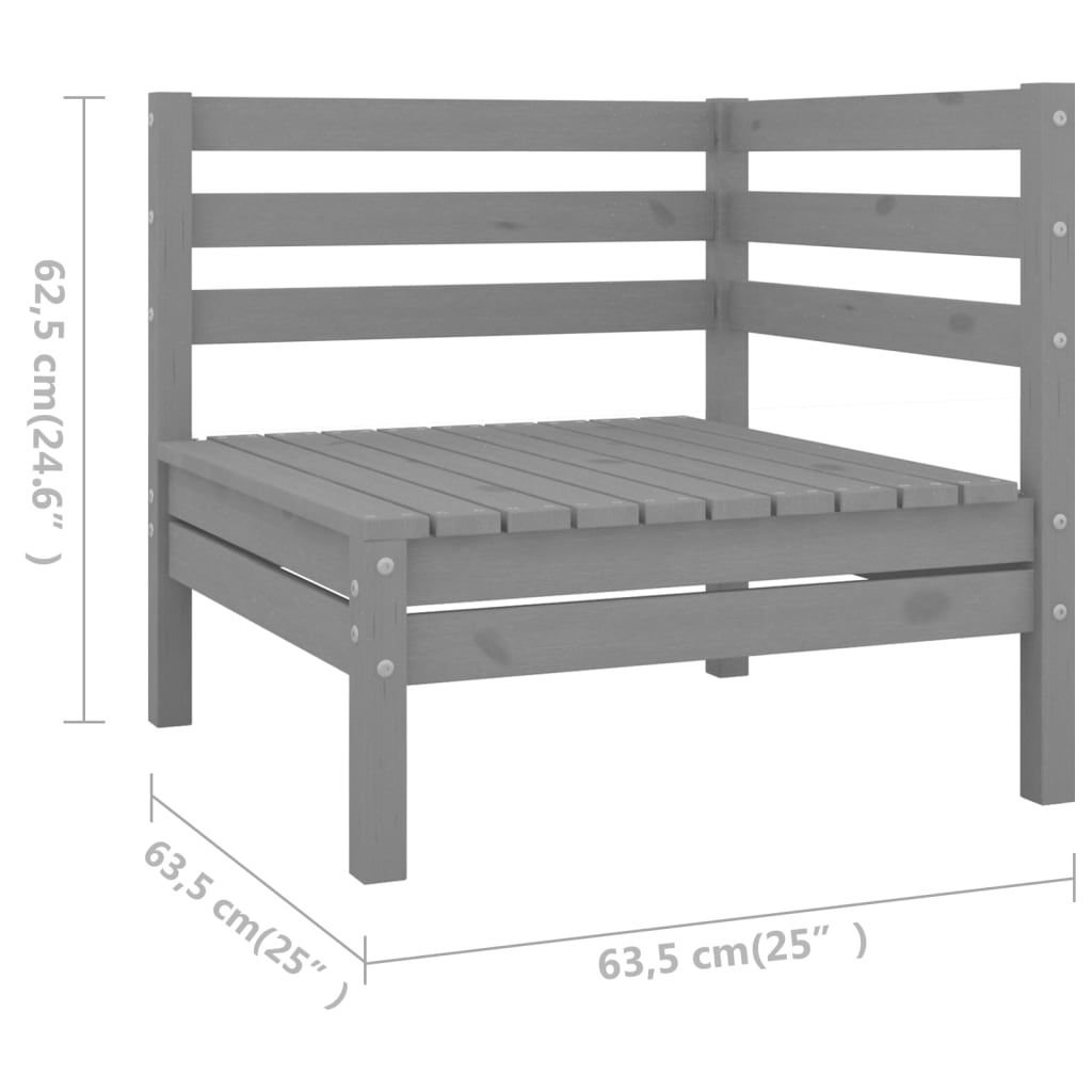 5-delige Loungeset massief grenenhout grijs Tuinsets | Creëer jouw Trendy Thuis | Gratis bezorgd & Retour | Trendy.nl