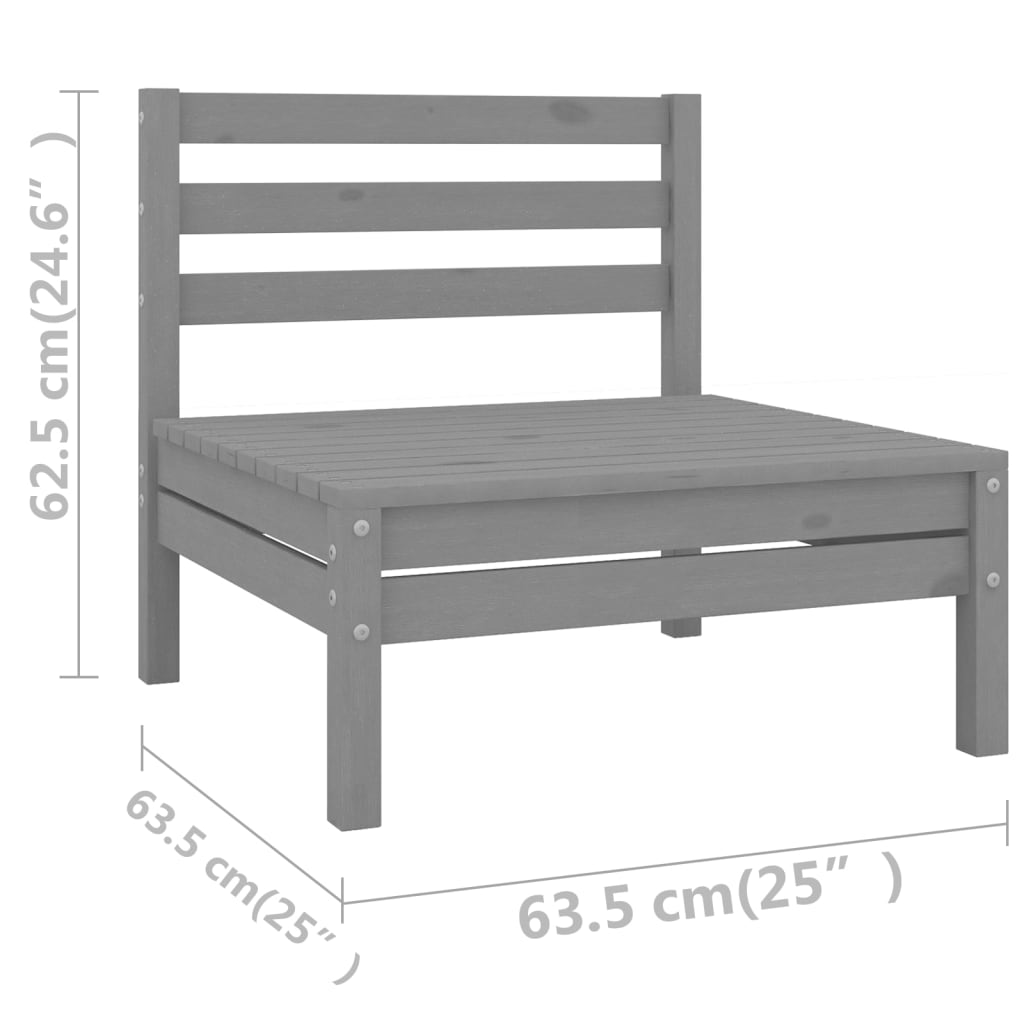 12-delige Loungeset massief grenenhout grijs Tuinsets | Creëer jouw Trendy Thuis | Gratis bezorgd & Retour | Trendy.nl