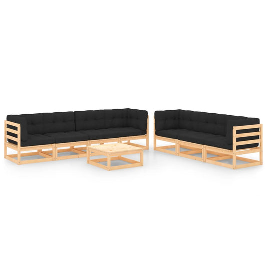 8-delige Loungeset met kussens massief grenenhout Tuinsets | Creëer jouw Trendy Thuis | Gratis bezorgd & Retour | Trendy.nl