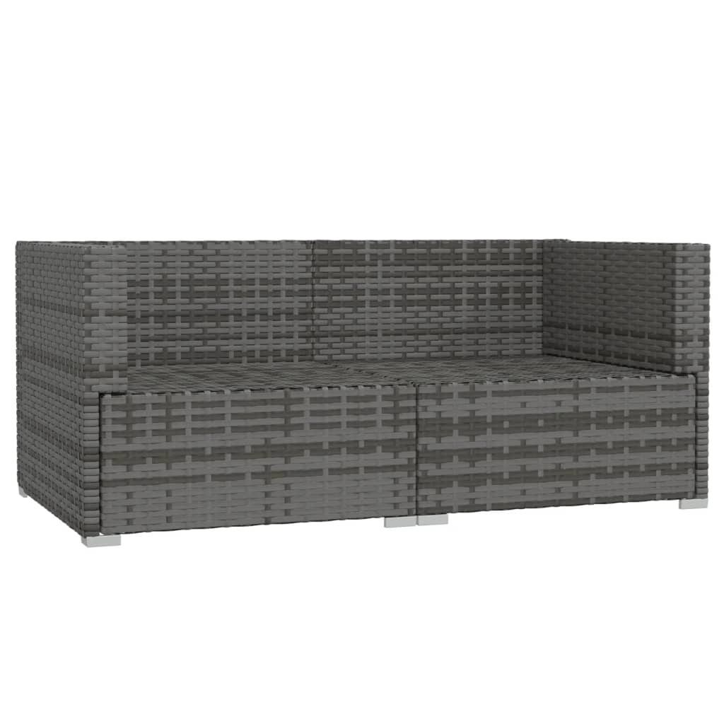 Tweezitsbank met kussens poly rattan grijs Tuinsets | Creëer jouw Trendy Thuis | Gratis bezorgd & Retour | Trendy.nl