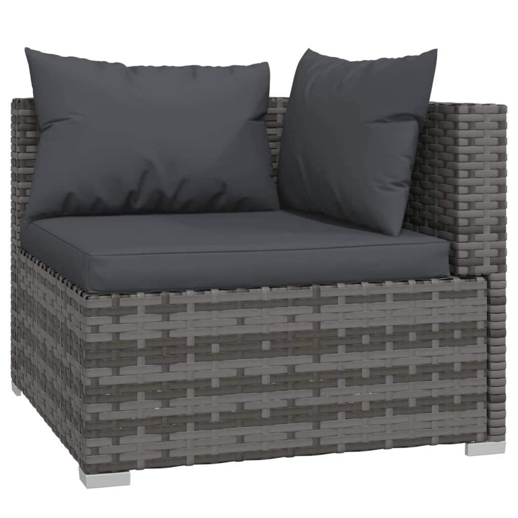 Tweezitsbank met kussens poly rattan grijs Tuinsets | Creëer jouw Trendy Thuis | Gratis bezorgd & Retour | Trendy.nl