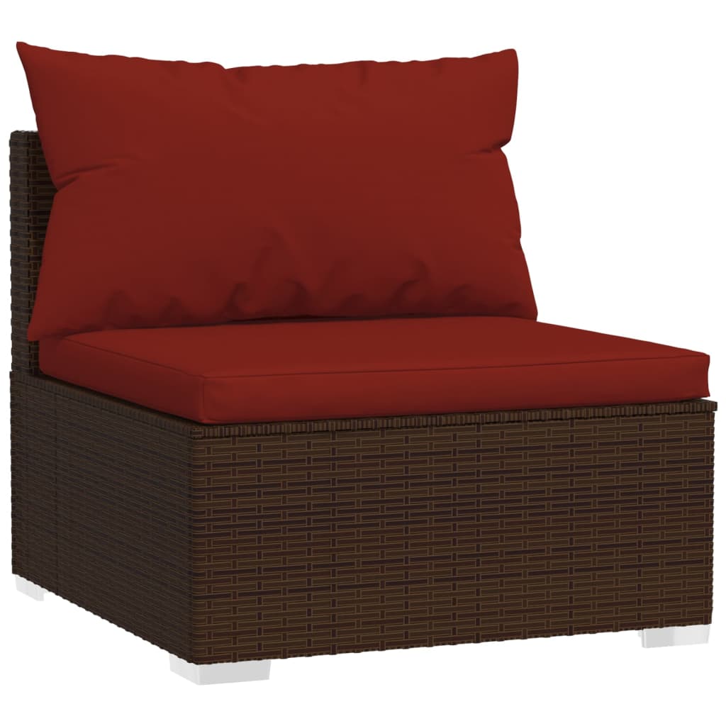 4-delige Loungeset met kussens poly rattan bruin Tuinsets | Creëer jouw Trendy Thuis | Gratis bezorgd & Retour | Trendy.nl