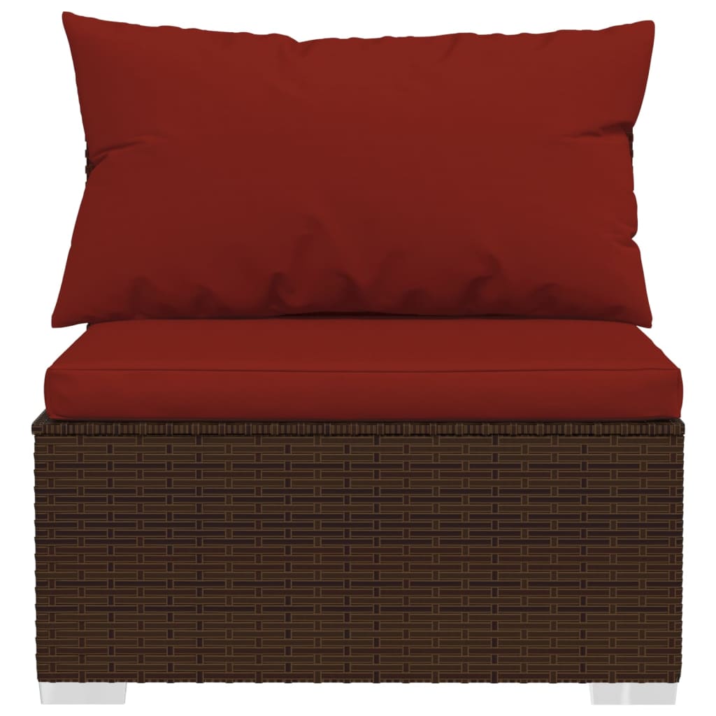 4-delige Loungeset met kussens poly rattan bruin Tuinsets | Creëer jouw Trendy Thuis | Gratis bezorgd & Retour | Trendy.nl