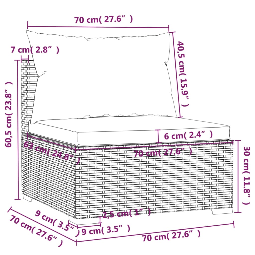 4-delige Loungeset met kussens poly rattan bruin Tuinsets | Creëer jouw Trendy Thuis | Gratis bezorgd & Retour | Trendy.nl