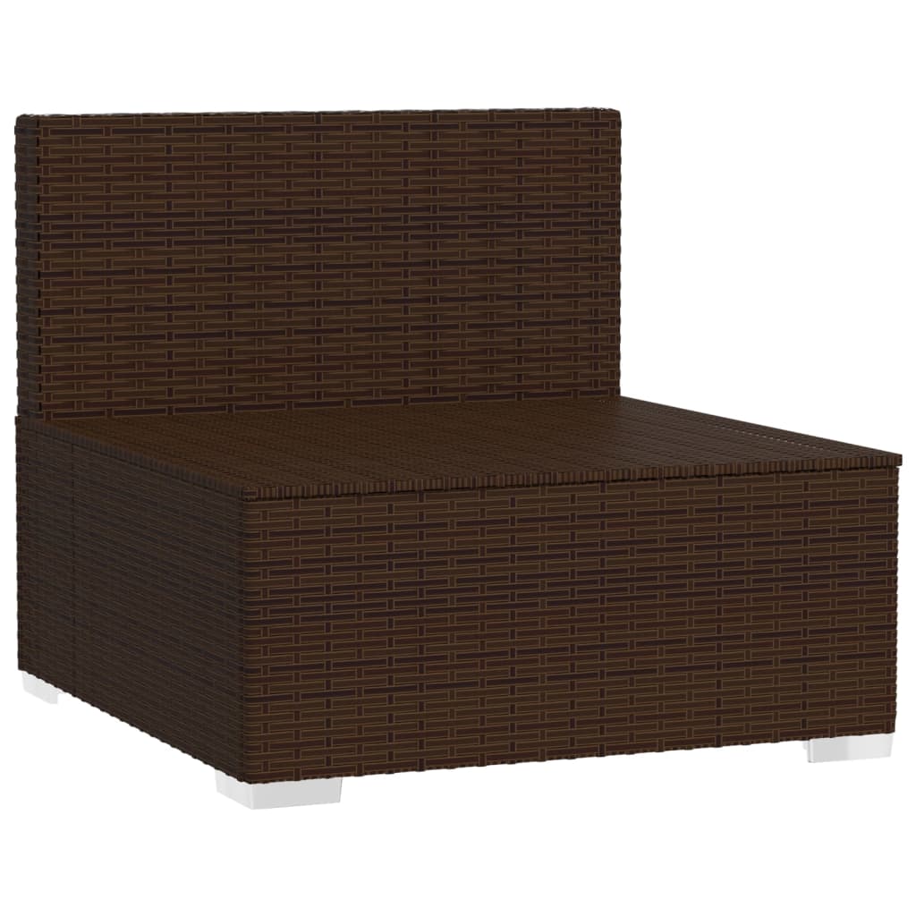 Bank 4-zits met kussens poly rattan bruin Tuinsets | Creëer jouw Trendy Thuis | Gratis bezorgd & Retour | Trendy.nl