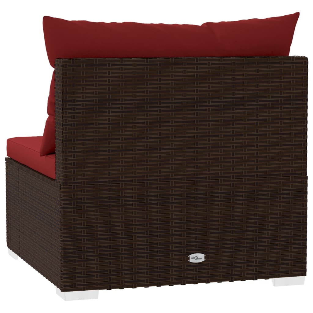 Bank 4-zits met kussens poly rattan bruin Tuinsets | Creëer jouw Trendy Thuis | Gratis bezorgd & Retour | Trendy.nl