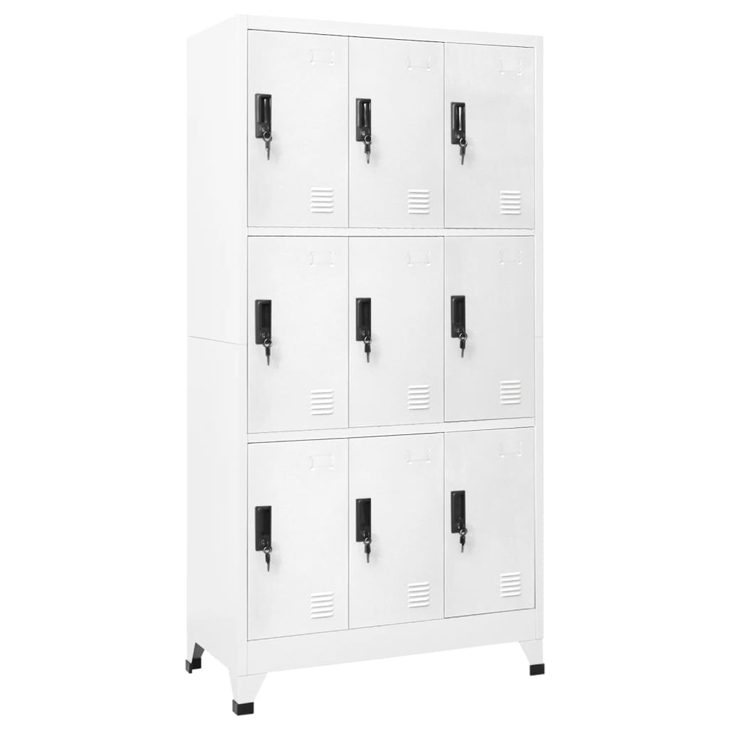 Lockerkast 90x45x180 cm staal wit