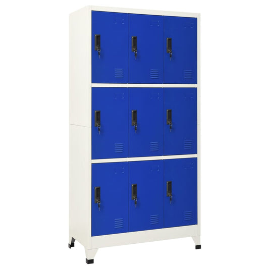 Lockerkast 90x45x180 cm staal grijs en blauw