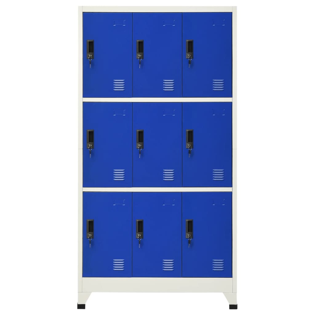 Lockerkast 90x45x180 cm staal grijs en blauw