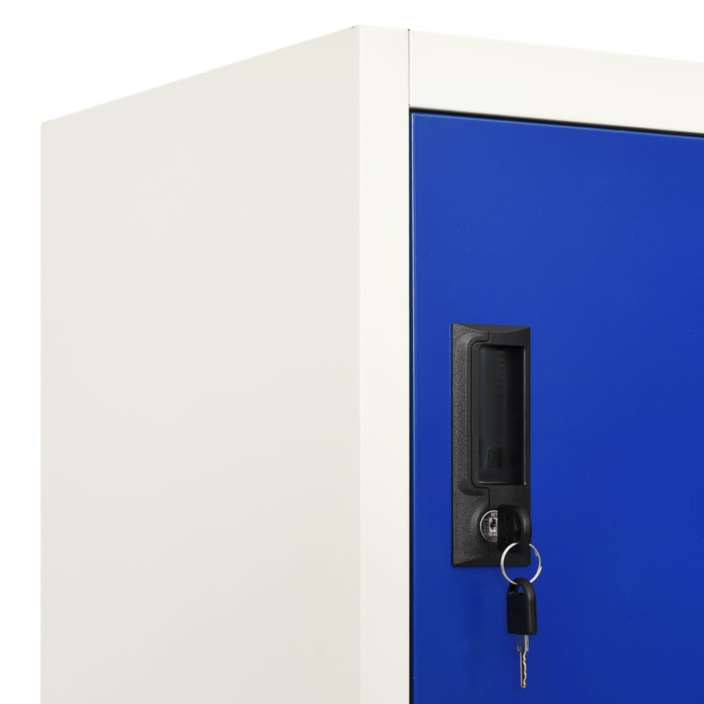 Lockerkast 90x45x180 cm staal grijs en blauw