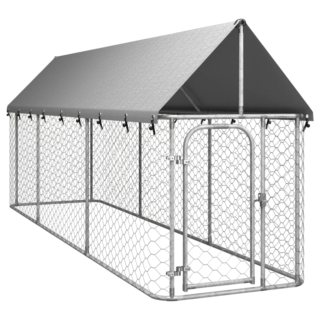 Hondenkennel voor buiten met dak 400x100x150 cm Hondenkennels & -rennen | Creëer jouw Trendy Thuis | Gratis bezorgd & Retour | Trendy.nl