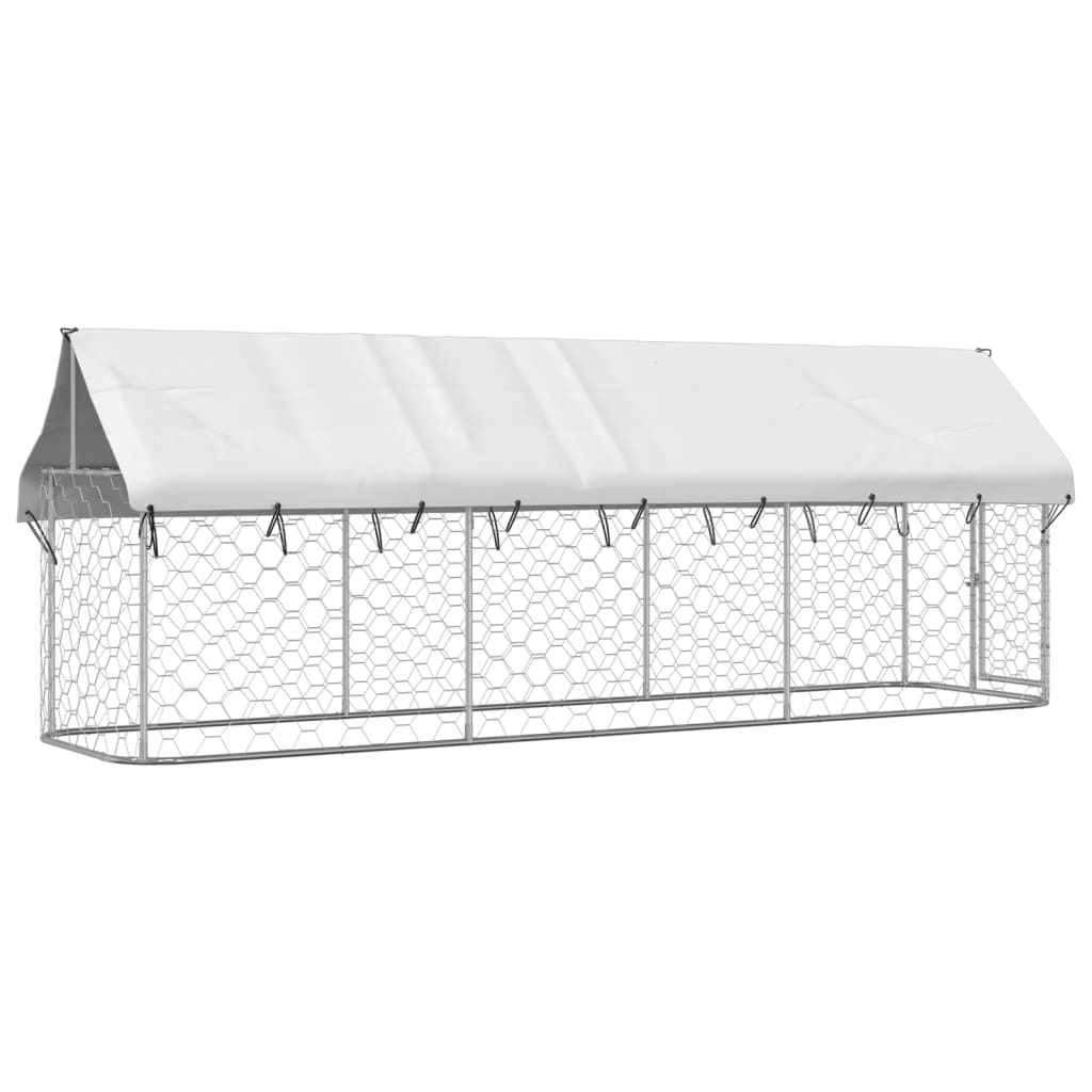 Hondenkennel voor buiten met dak 400x100x150 cm Hondenkennels & -rennen | Creëer jouw Trendy Thuis | Gratis bezorgd & Retour | Trendy.nl