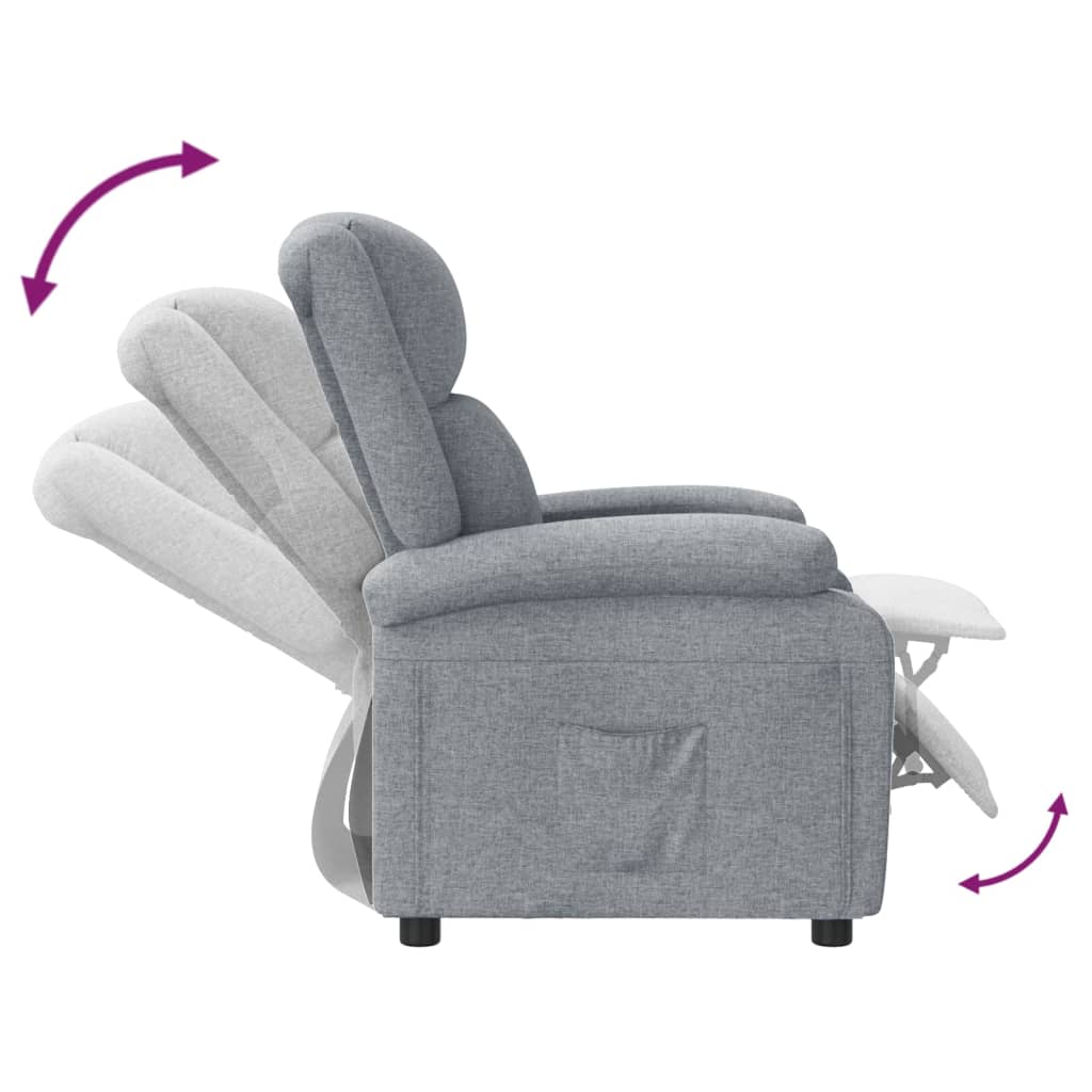 Fauteuil verstelbaar stof lichtgrijs Fauteuils & Relaxfauteuils | Creëer jouw Trendy Thuis | Gratis bezorgd & Retour | Trendy.nl