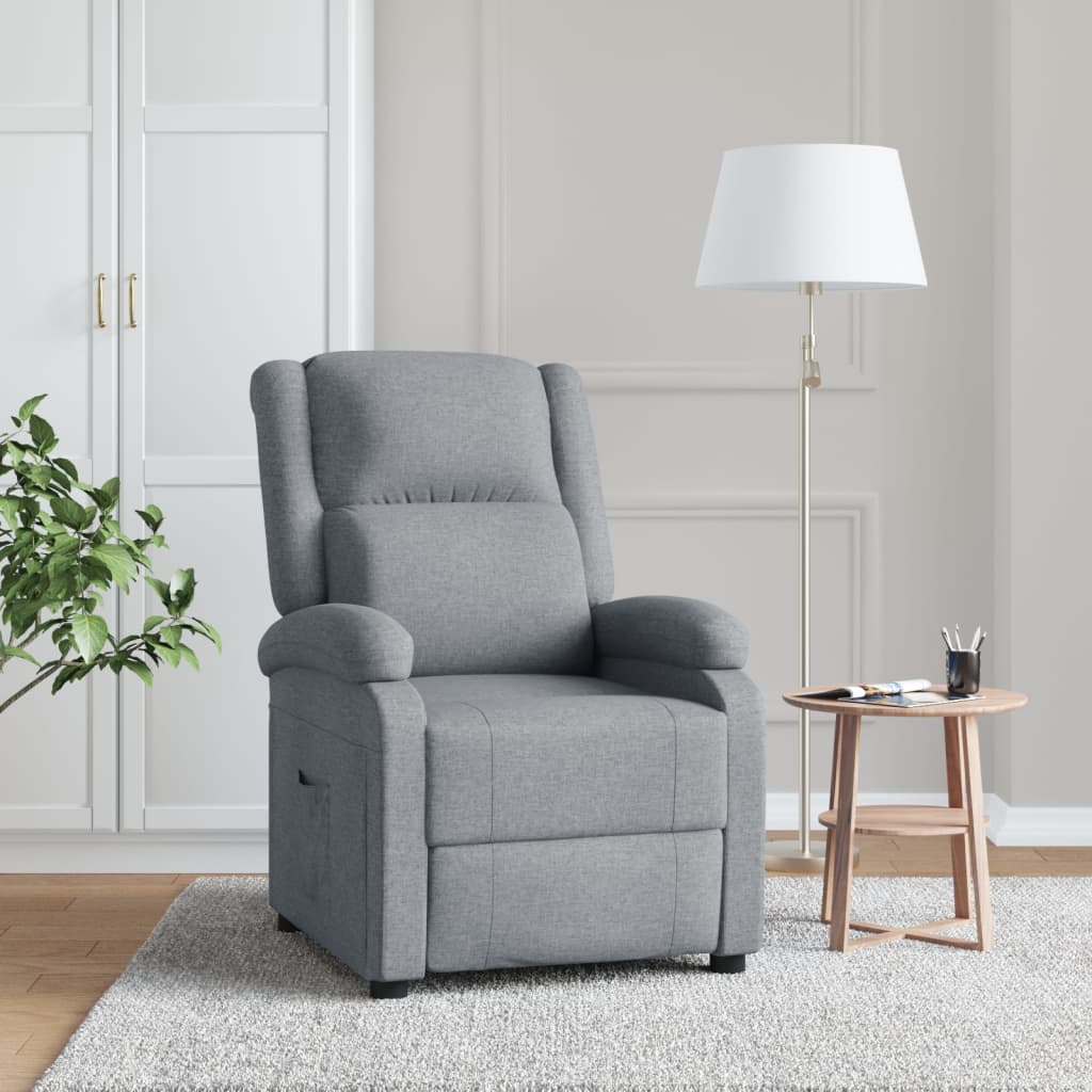 Fauteuil verstelbaar stof lichtgrijs Fauteuils & Relaxfauteuils | Creëer jouw Trendy Thuis | Gratis bezorgd & Retour | Trendy.nl