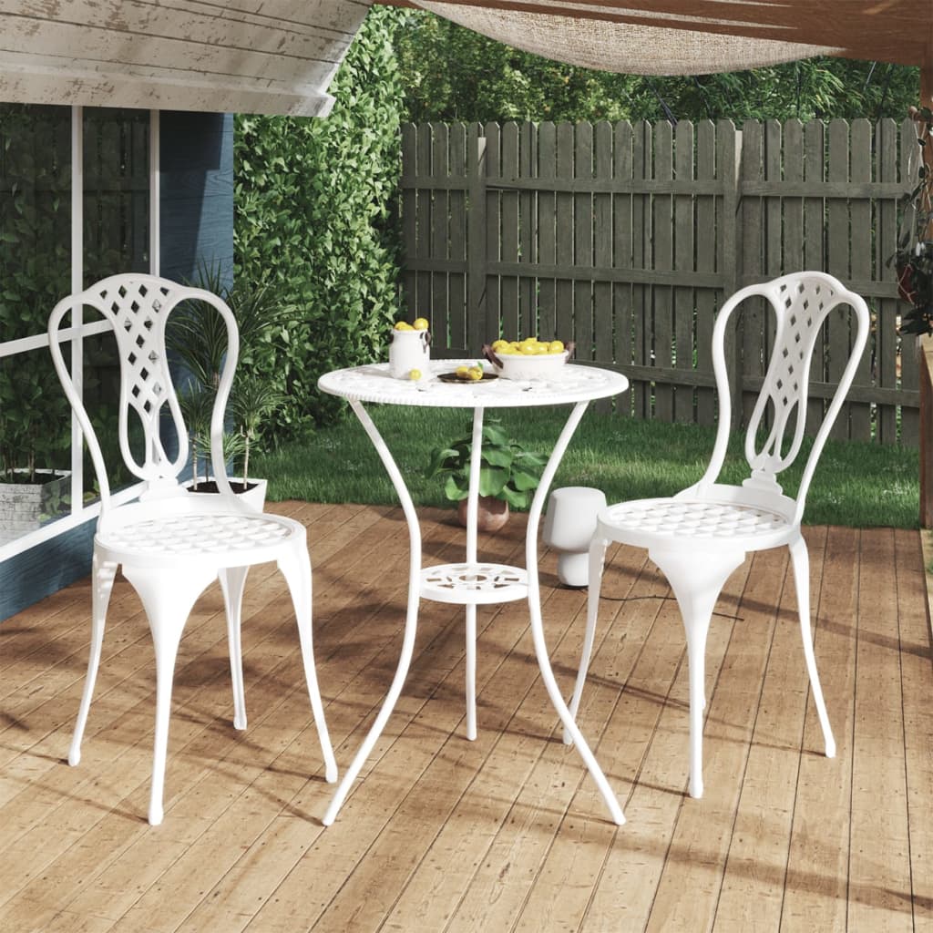 3-delige Bistroset gietaluminium wit Tuinsets | Creëer jouw Trendy Thuis | Gratis bezorgd & Retour | Trendy.nl