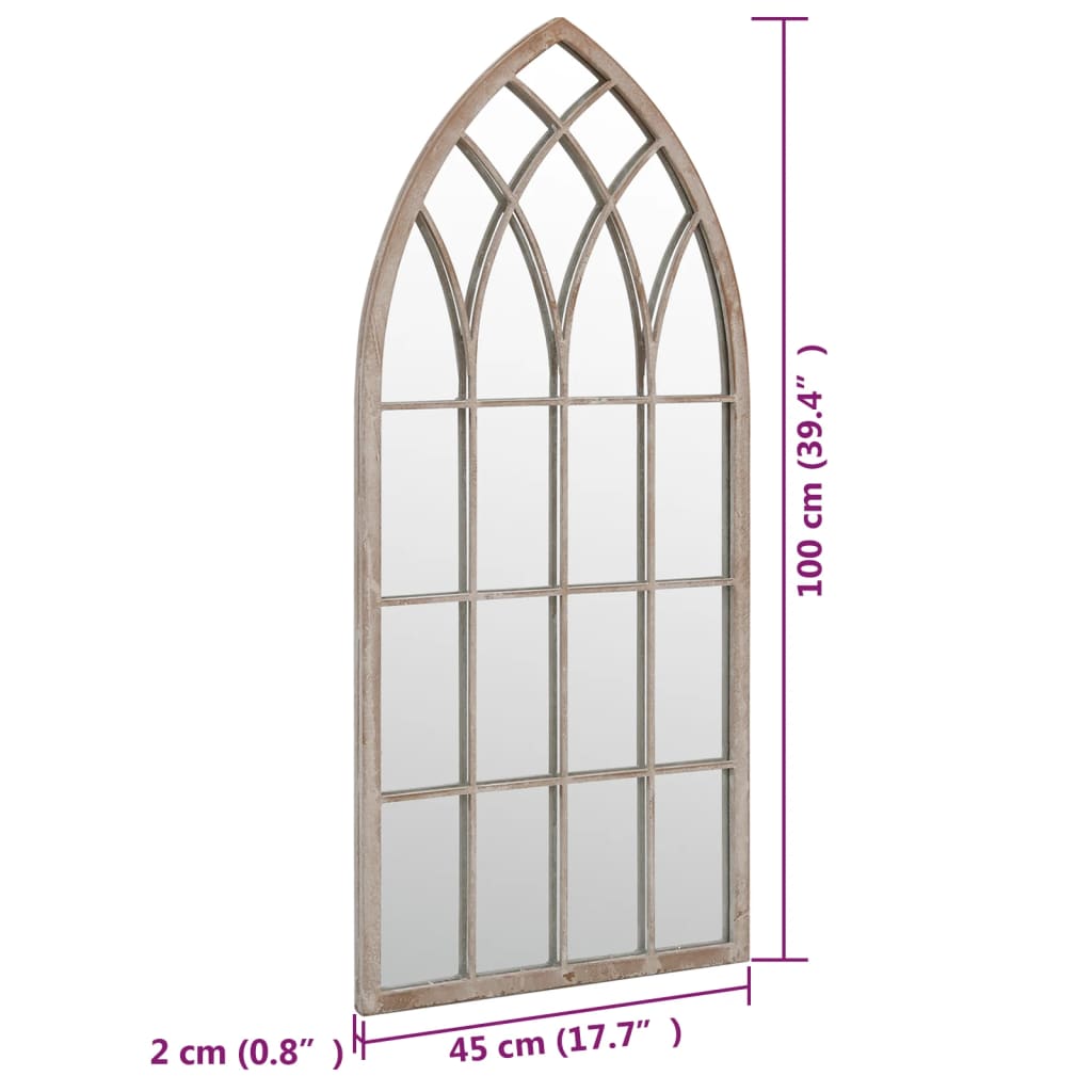 Tuinspiegel 100x45 cm ijzer zandkleurig