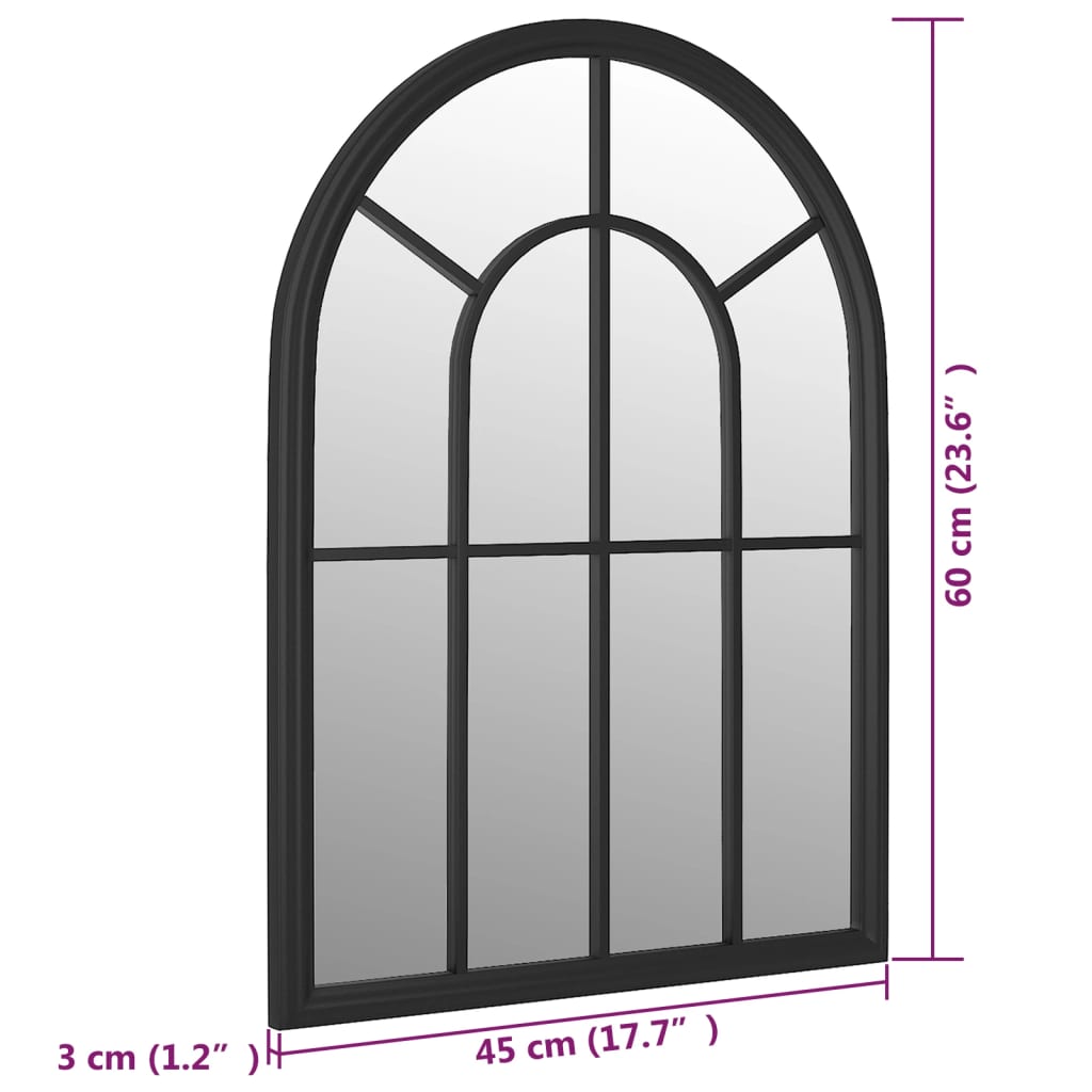 Tuinspiegel 60x45 cm ijzer zwart Spiegels | Creëer jouw Trendy Thuis | Gratis bezorgd & Retour | Trendy.nl