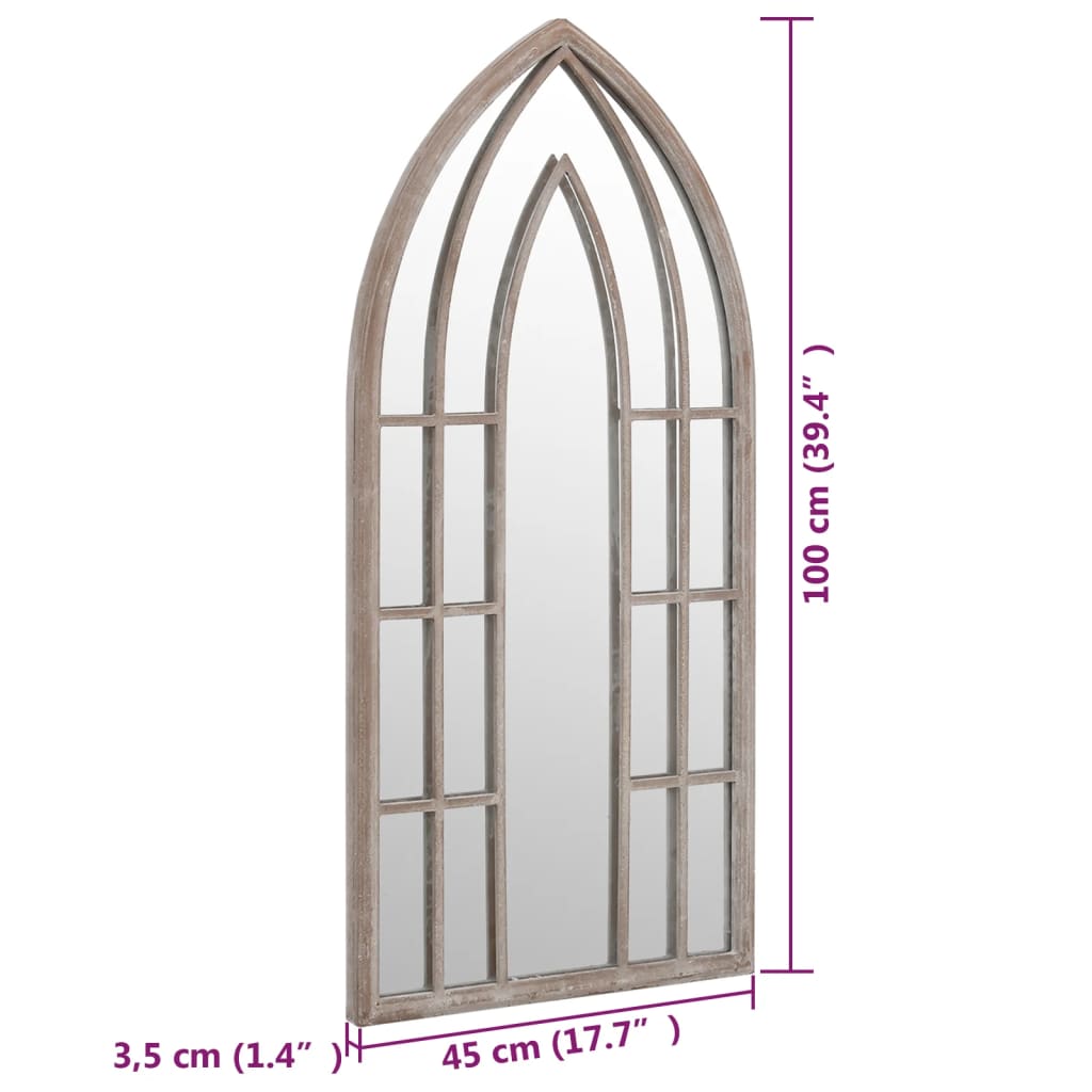 Tuinspiegel 100x45 cm ijzer zandkleurig