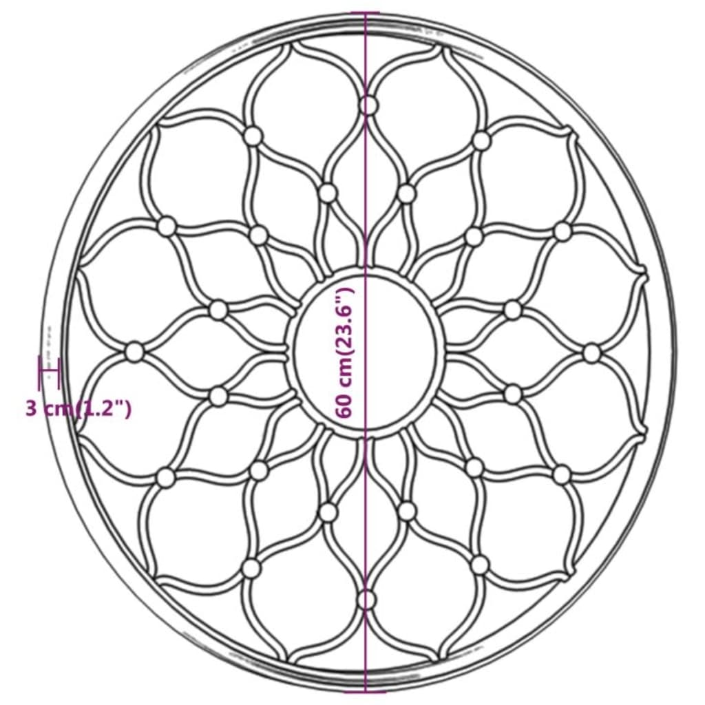 Tuinspiegel rond 60x3 cm ijzer zandkleurig