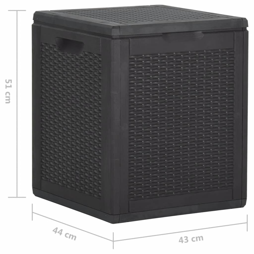 Tuinbox 90 L PP rattan zwart Opbergboxen voor buiten | Creëer jouw Trendy Thuis | Gratis bezorgd & Retour | Trendy.nl