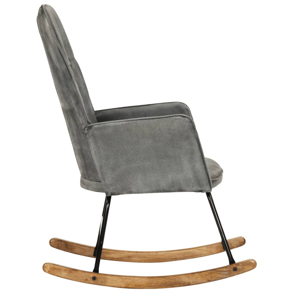 Schommelstoel in vintage stijl canvas grijs Schommelstoelen | Creëer jouw Trendy Thuis | Gratis bezorgd & Retour | Trendy.nl