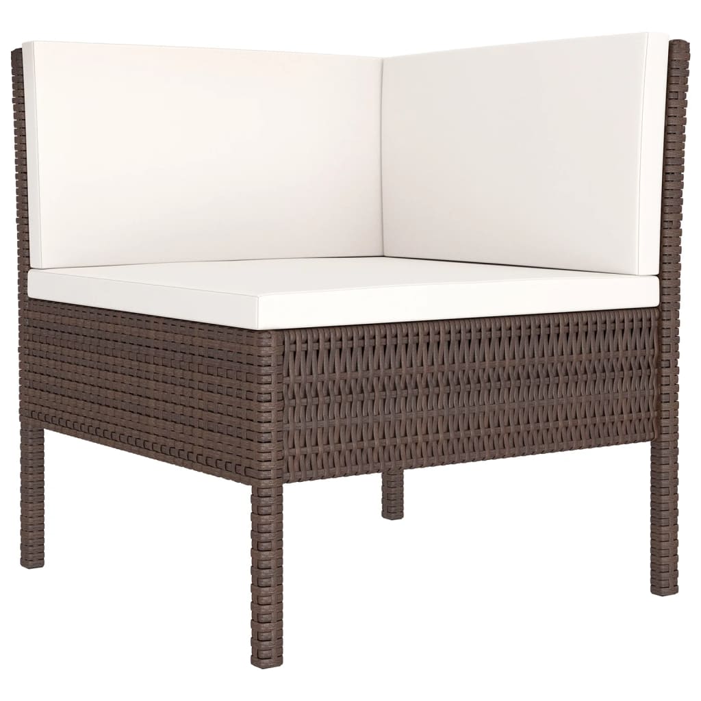 9-delige Loungeset met kussens poly rattan bruin Tuinsets | Creëer jouw Trendy Thuis | Gratis bezorgd & Retour | Trendy.nl