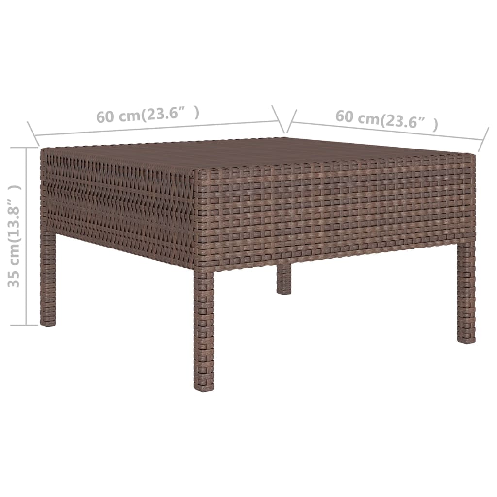 9-delige Loungeset met kussens poly rattan bruin Tuinsets | Creëer jouw Trendy Thuis | Gratis bezorgd & Retour | Trendy.nl