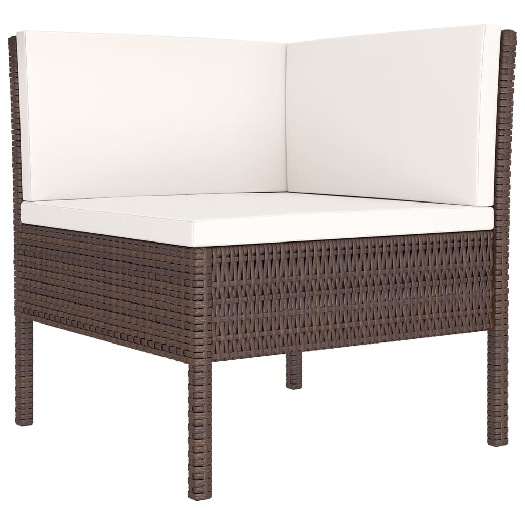 11-delige Loungeset met kussens poly rattan bruin Tuinsets | Creëer jouw Trendy Thuis | Gratis bezorgd & Retour | Trendy.nl