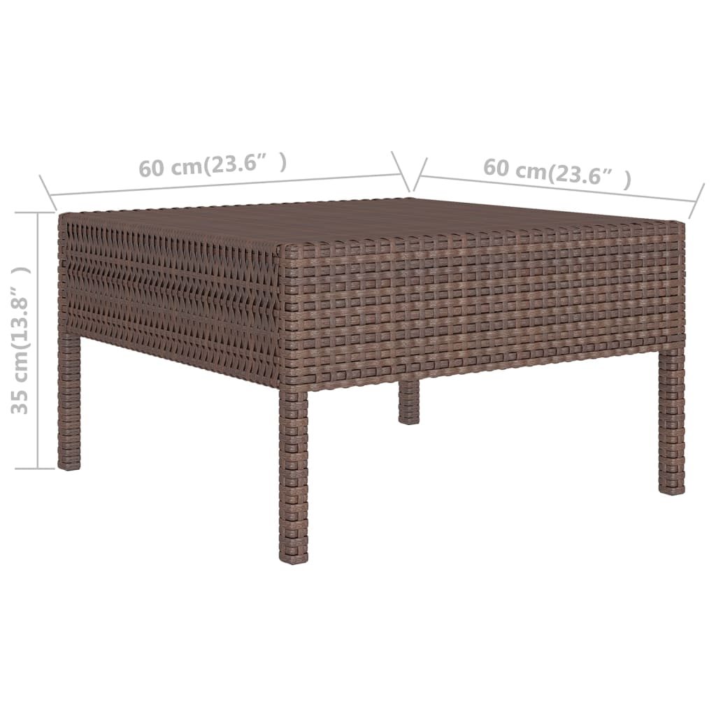 11-delige Loungeset met kussens poly rattan bruin Tuinsets | Creëer jouw Trendy Thuis | Gratis bezorgd & Retour | Trendy.nl