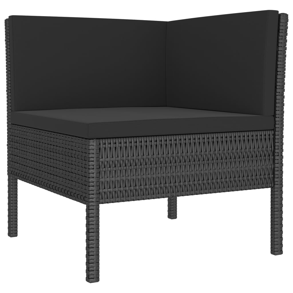 12-delige Loungeset met kussens poly rattan zwart Tuinsets | Creëer jouw Trendy Thuis | Gratis bezorgd & Retour | Trendy.nl