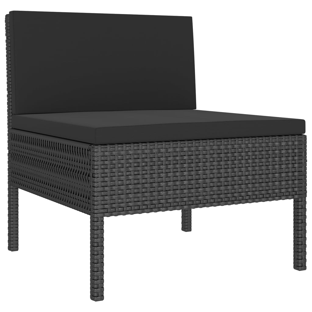 14-delige Loungeset met kussens poly rattan zwart Tuinsets | Creëer jouw Trendy Thuis | Gratis bezorgd & Retour | Trendy.nl