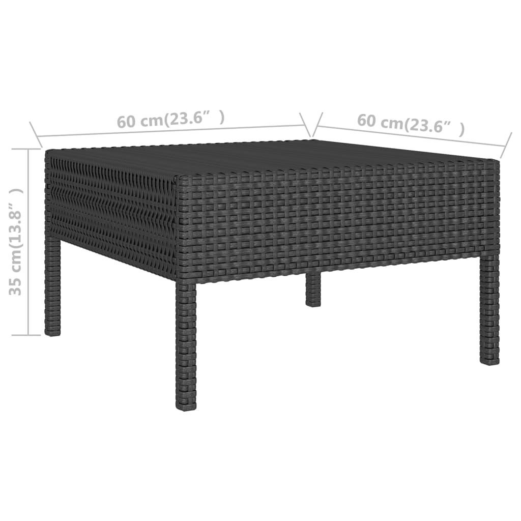 14-delige Loungeset met kussens poly rattan zwart Tuinsets | Creëer jouw Trendy Thuis | Gratis bezorgd & Retour | Trendy.nl