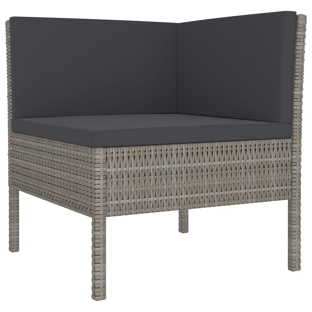 14-delige Loungeset met kussens poly rattan grijs Tuinsets | Creëer jouw Trendy Thuis | Gratis bezorgd & Retour | Trendy.nl