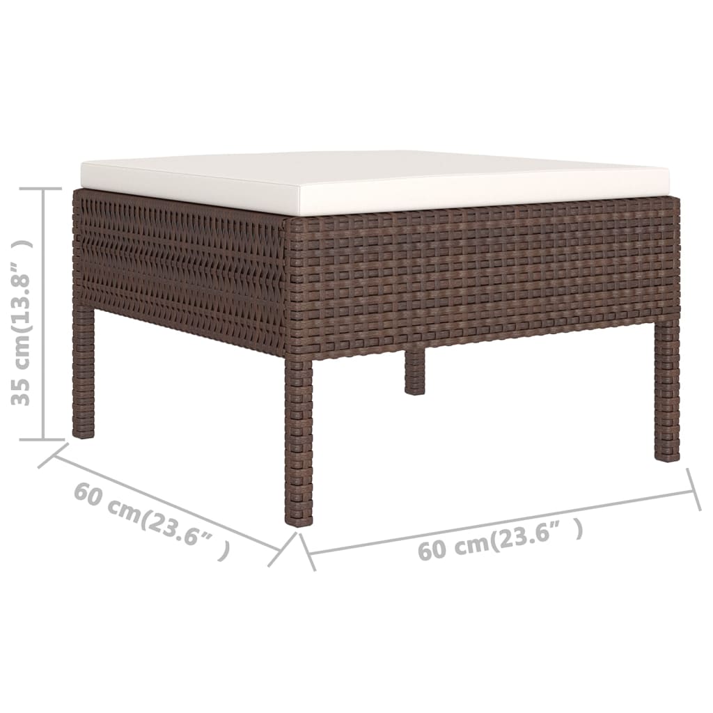 12-delige Loungeset met kussens poly rattan bruin Tuinsets | Creëer jouw Trendy Thuis | Gratis bezorgd & Retour | Trendy.nl